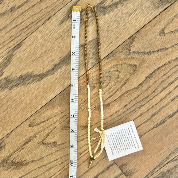 NWT Noonday Collection Navigator Cream and Gold Beaded Necklace - Picture 8 of 8